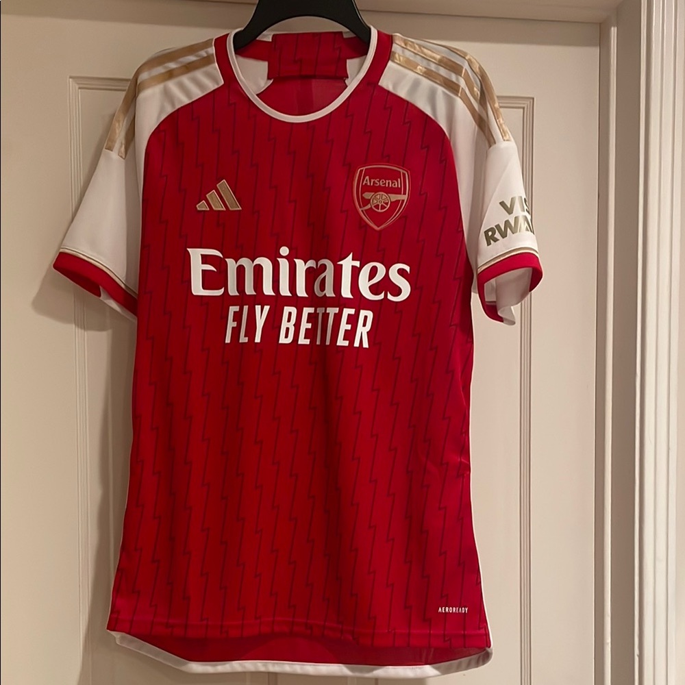 Arsenal Home Adidas Red and White  Jersey Odegaard